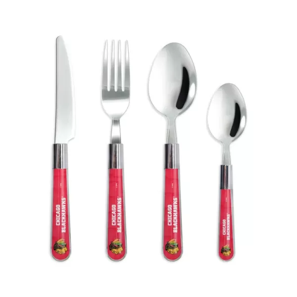 sportsvault NHL 16-Piece Chicago Blackhawks Flatware Set (Service for 4)