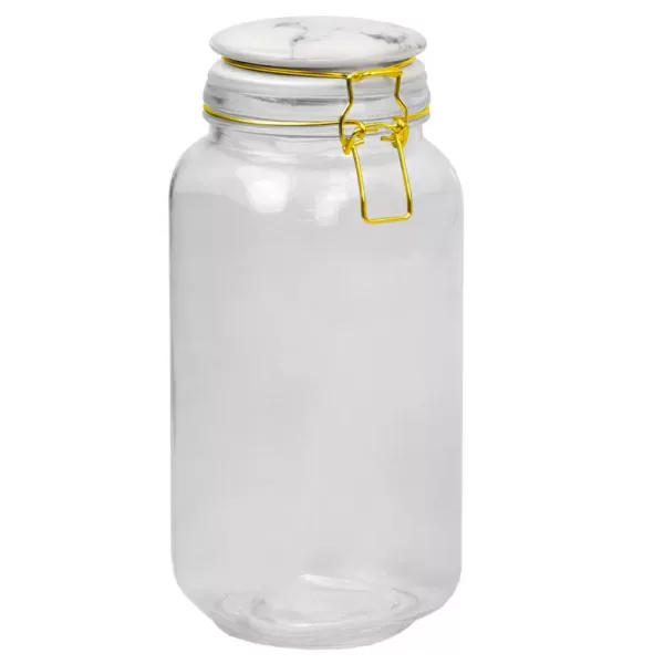 Home Basics 67 oz. Glass Canister with Printed Ceramic Top