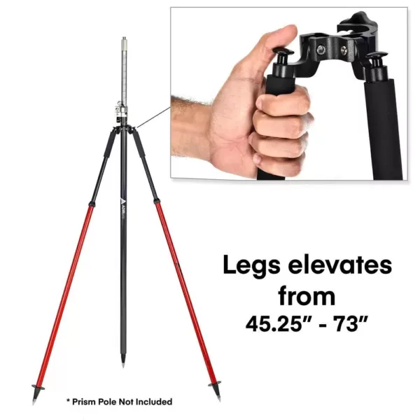 AdirPro Aluminum Prism Pole Bipod in Red