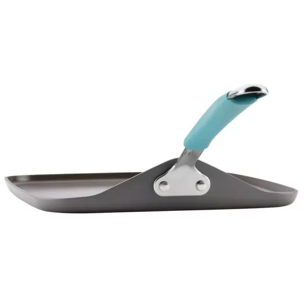 Rachael Ray Cucina 11 in. Hard-Anodized Aluminum Nonstick Griddle in Agave Blue and Gray