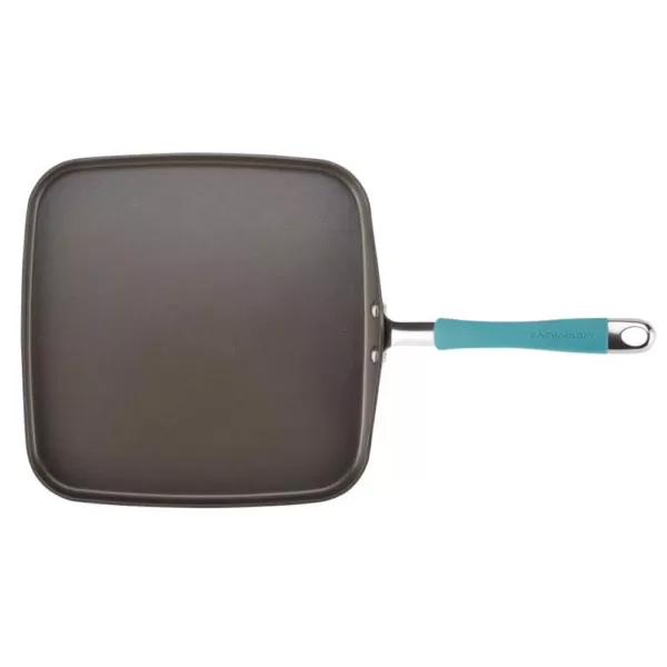 Rachael Ray Cucina 11 in. Hard-Anodized Aluminum Nonstick Griddle in Agave Blue and Gray