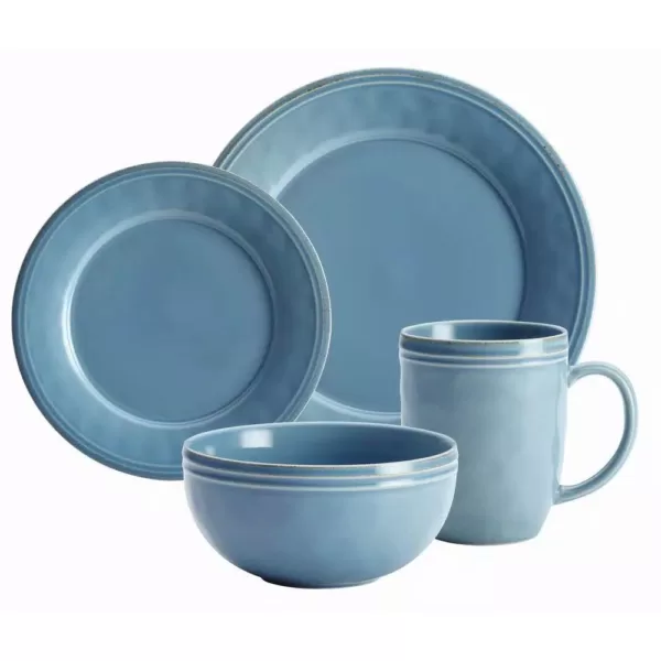 Rachael Ray Cucina 16-Piece Agave Blue Dinnerware Set