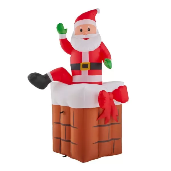 Airblown 4.99 ft. Animated Inflatable Santa Climbing from Chimney