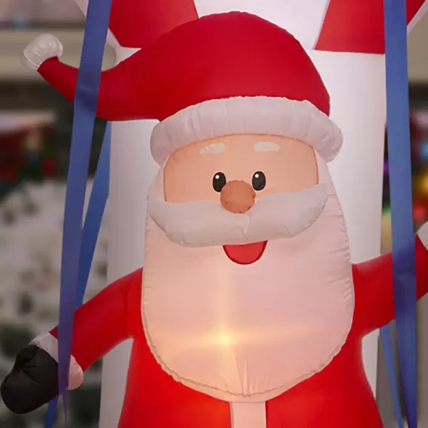 Airblown 12 ft. Inflatable Santa in Hot Air Balloon with Northern Sky Light Show