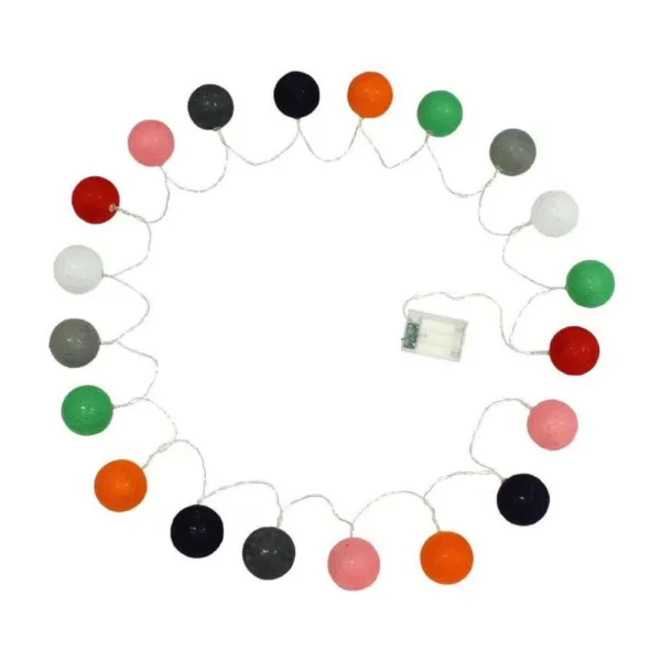 ALEKO 7 ft. 20-Light LED Multi-Color Cotton Balls String Light