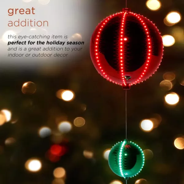 Alpine Corporation 3-Tier Indoor/Outdoor Hanging Christmas Ornaments With Chasing LED Lights