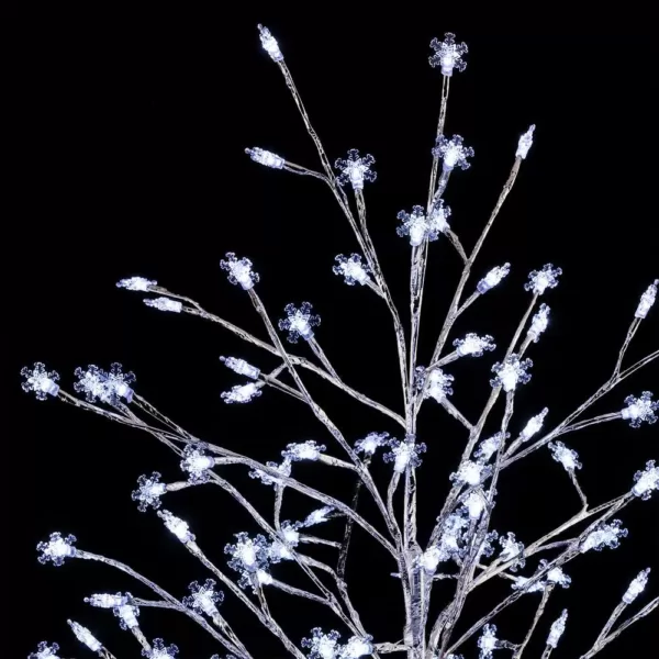 Alpine Corporation 58 in. Tall Frosty Christmas Snowflake Tree with Cool White LED Lights