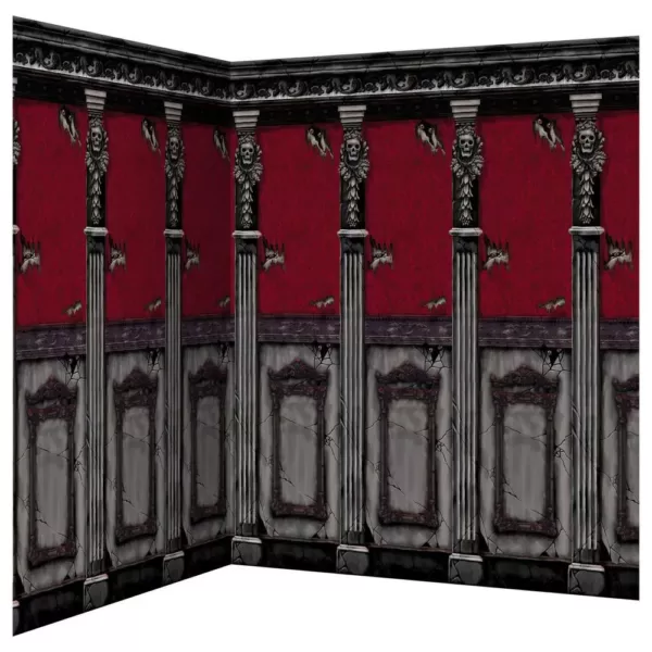 Amscan 48 in. Halloween Gothic Mansion Scene Setter Room Roll (2-Pack)