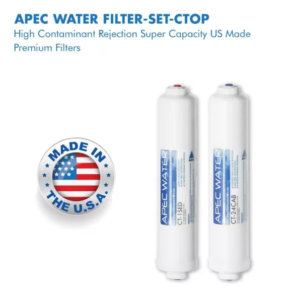 APEC Water Systems Ultimate 10 in. Inline Countertop Reverse Osmosis Replacement Pre-Filter Set for RO-CTOP