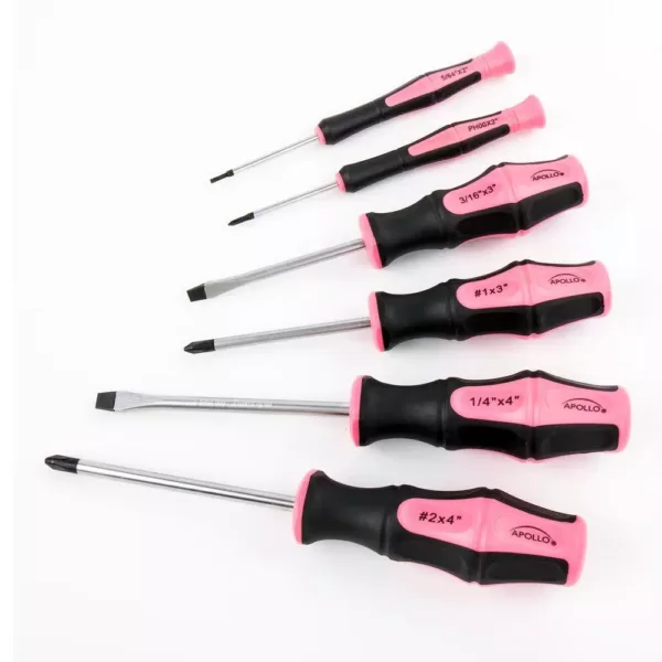 Apollo Screwdriver Set in Pink (6-Piece)