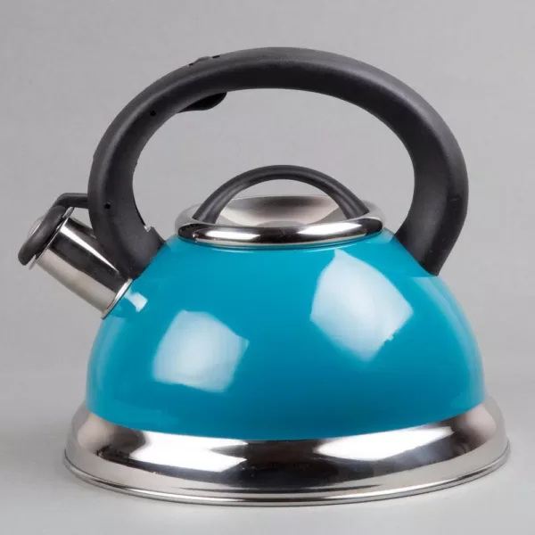 Creative Home Alexa 3.0 Quart Aqua with Aluminum Capsulated Bottom for Even Heat Distribution Stainless Steel Whistling Tea Kettle