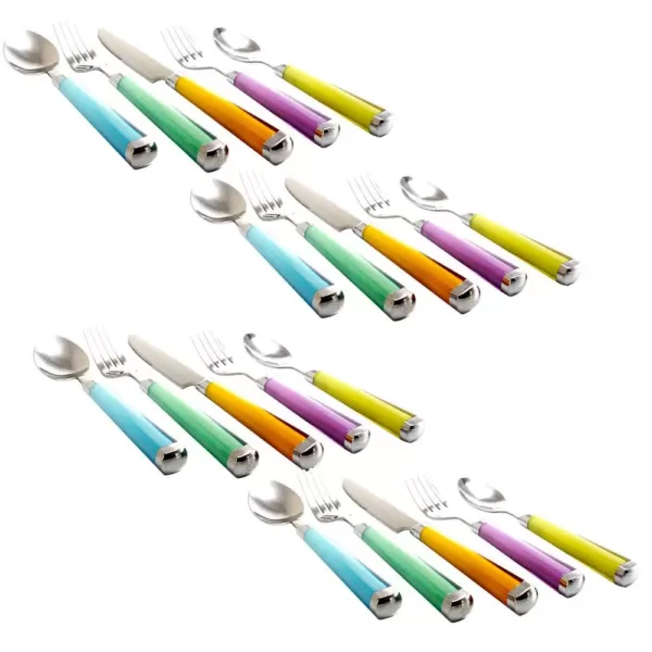 Gibson Home Pastel Extravaganza 20-Piece Assorted Colors Stainless Steel Flatware Set (Service for 4)