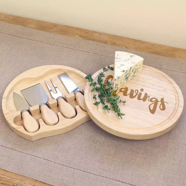 Cathy's Concepts "Cravings" 8 in. Wood Gourmet 5-Piece Cheese Board Set