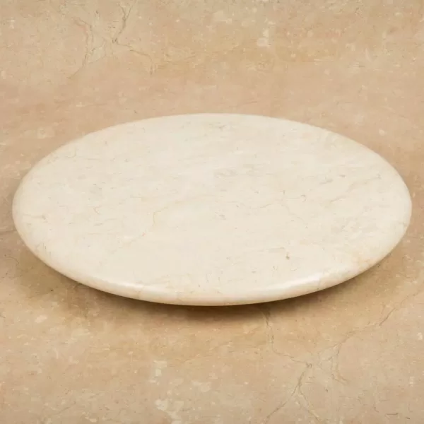 Creative Home 12 in. Natural Champagne Marble Round Cheese Board, Serving Board