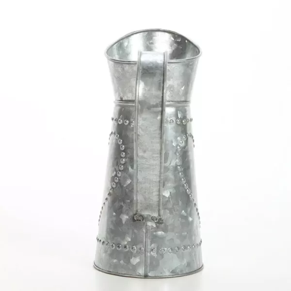 Benzara Gray decorative Galvanized Metal Pitcher