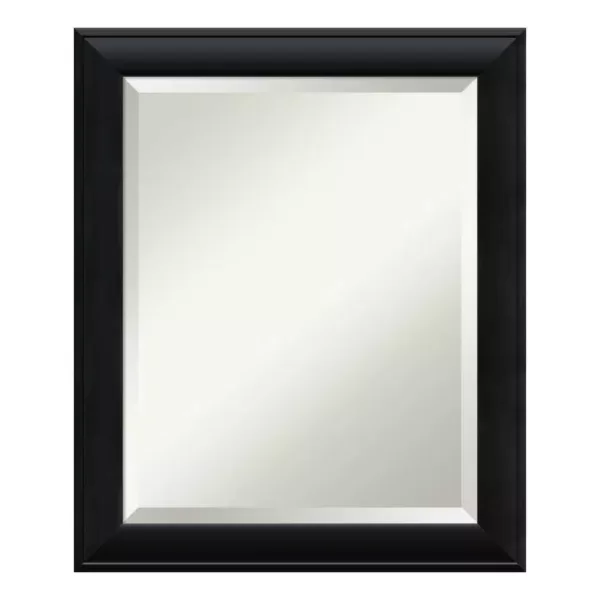 Amanti Art Nero 20 in. W x 24 in. H Framed Rectangular Beveled Edge Bathroom Vanity Mirror in Black