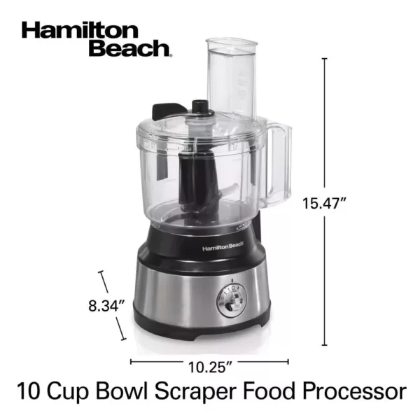 Hamilton Beach 450-Watt 10-Cup Food Processor with Bowl Scraper Attachment