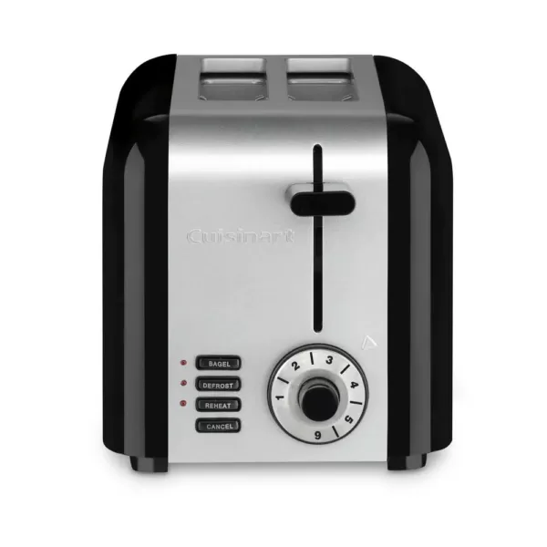 Cuisinart Compact 2-Slice Black and Stainless Steel Wide Slot Toaster