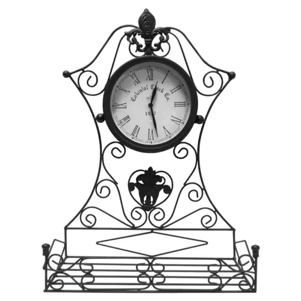 Benjara Epoch Black Metal Outdoor Clock