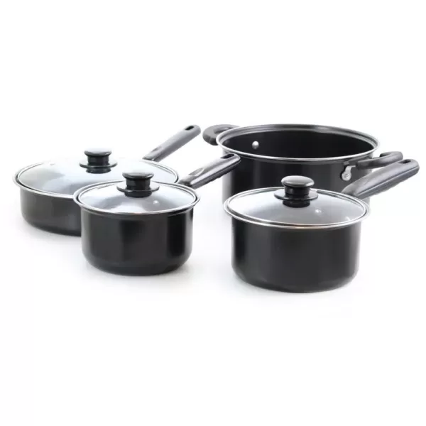 Better Chef Deluxe 7-Piece Aluminum Nonstick Cookware Set in Black