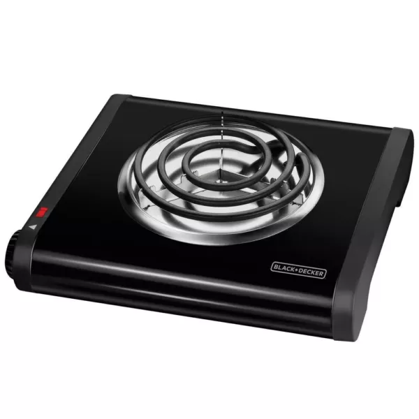 BLACK+DECKER 6 in. Single Burner Black with Temperature Control Hot Plate