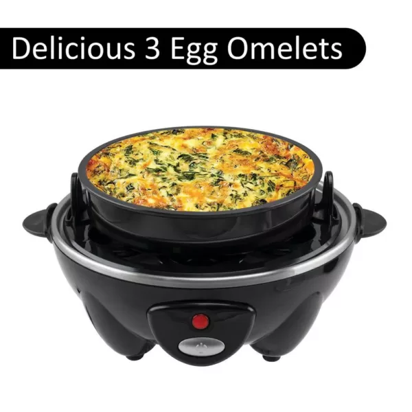 Brentwood 7-Egg Black Electric Egg Cooker with Auto Shutoff