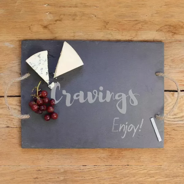 Cathy's Concepts "Cravings" 15.75 in. x 12 in. x .25 in. Slate Serving Board