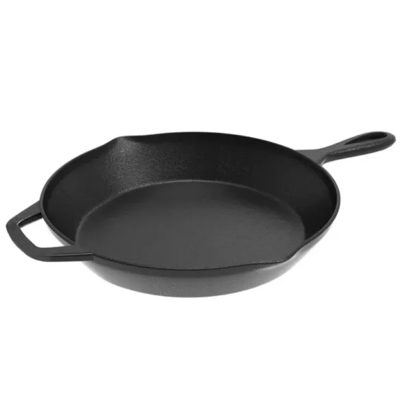 Classic Cuisine 12 in. Cast Iron Skillet in Black with Pour Spout