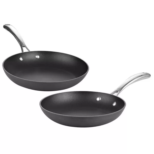 Cooks Standard 2-Piece Hard-Anodized Aluminum Nonstick Frying Pan Set in Black