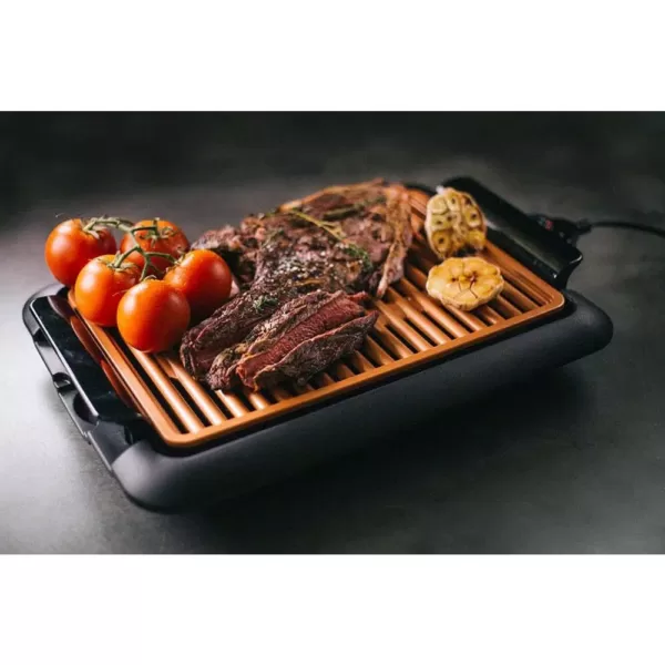 Gotham Steel 234 sq. in. Black Copper Non-Stick Ti-Ceramic Smoke-less Electric Indoor Grill & Griddle