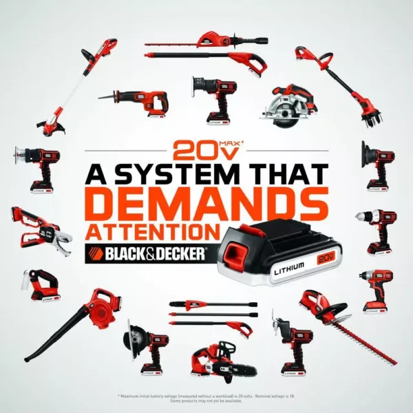 BLACK+DECKER 18 in. 20V Max Lithium-Ion Cordless Pole Hedge Trimmer with (2) 1.5Ah Batteries and Charger Included