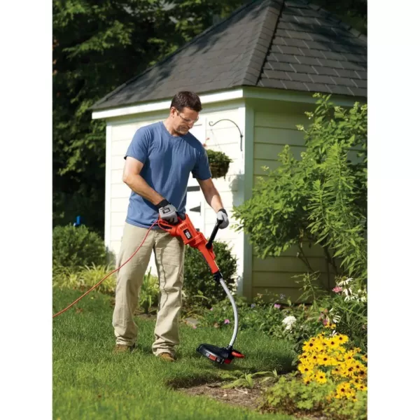 BLACK+DECKER 14 in. 7.5-Amp Corded Electric Curved Shaft High Performance Single Line 2-in-1 String Grass Trimmer/Lawn Edger