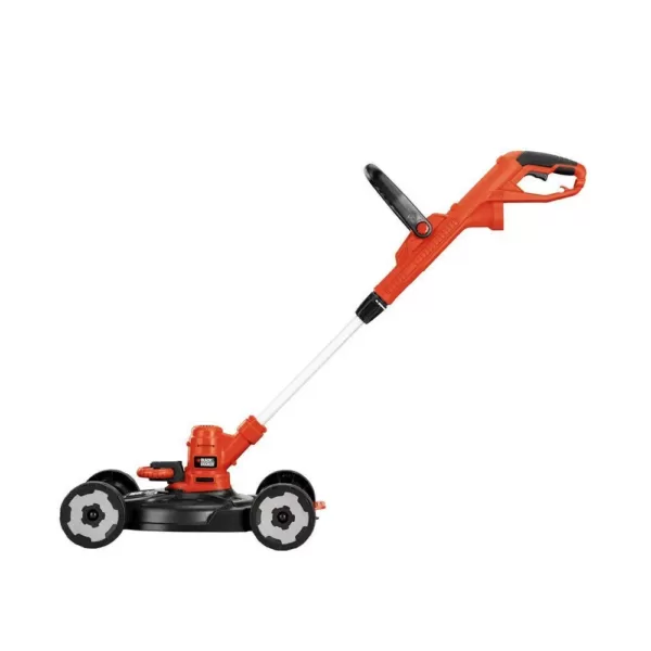 BLACK+DECKER 12 in. 6.5 Amp Corded Electric Straight Shaft Single Line 3-in-1 String Grass Trimmer/Lawn Edger/Push Mower