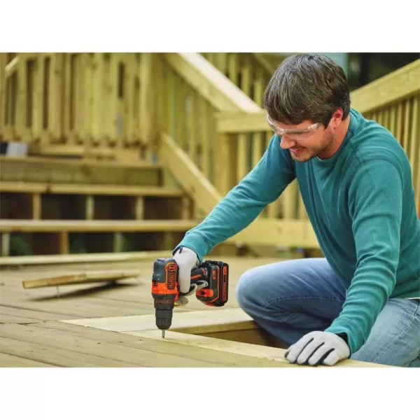 BLACK+DECKER 20-Volt MAX Lithium-Ion Cordless 3/8 in. Drill/Driver with Battery 1.5Ah and Charger