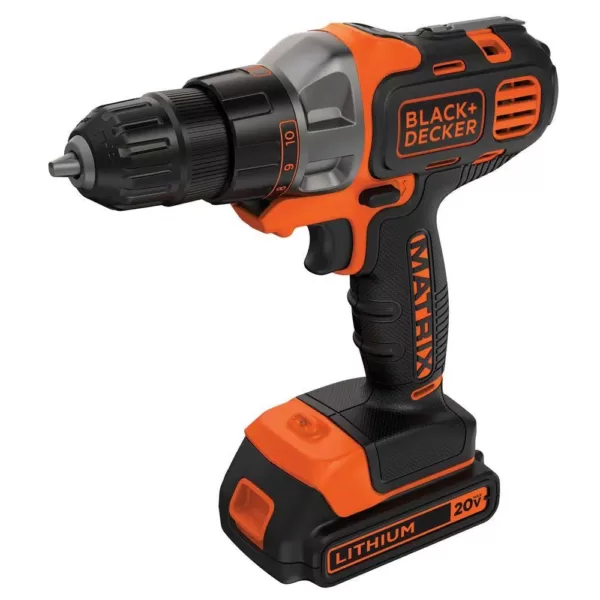 BLACK+DECKER 20-Volt MAX Lithium-Ion Cordless Matrix Drill/Driver with Battery 1.5Ah and Charger