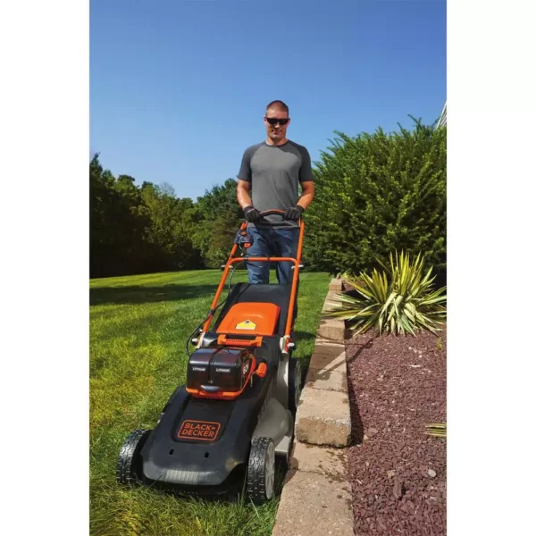 BLACK+DECKER 20 in. 60V Lithium Ion Cordless Walk Behind Push Mower with (2) 2.5Ah Batteries and Charger Included