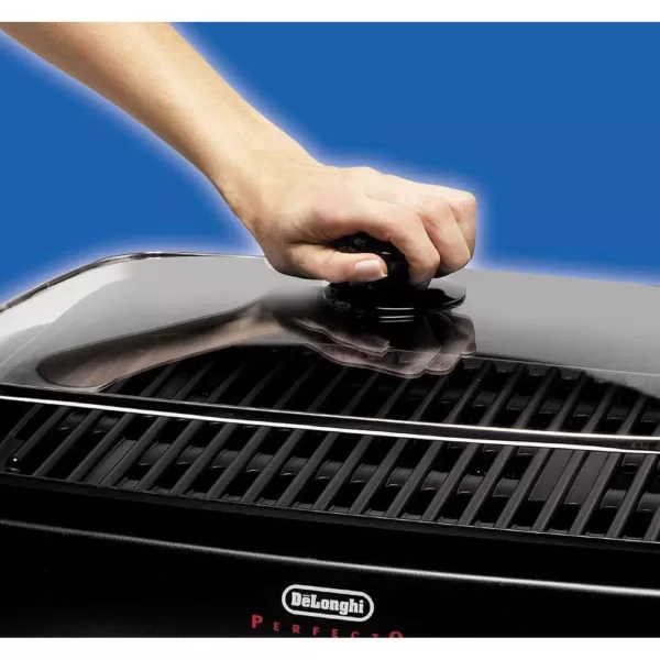 DeLonghi Perfecto Healthy 192 sq. in. Black Aluminum Indoor Grill with Lid