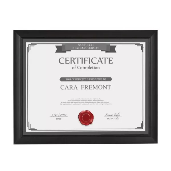 DesignOvation Cornell 8.5 in. x 11 in. Black Picture Frame (Set of 4)