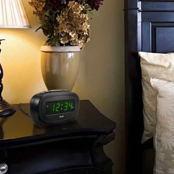 Equity by La Crosse Digital 0.60 in. Green LED Electric Alarm Table Clock