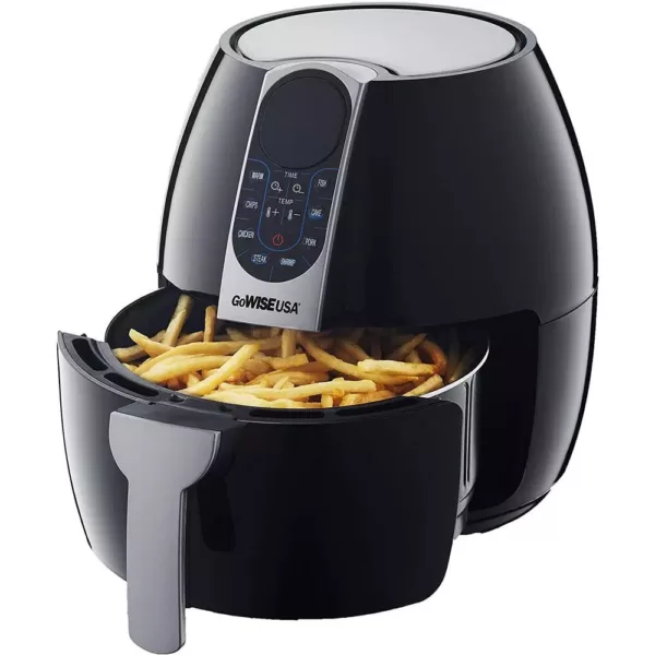 GoWISE USA 5.0 qt. Black Electric Air Fryer with 8-Presets with Recipe Book