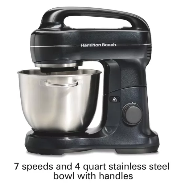 Hamilton Beach 4 Qt. 7-Speed Black Stand Mixer