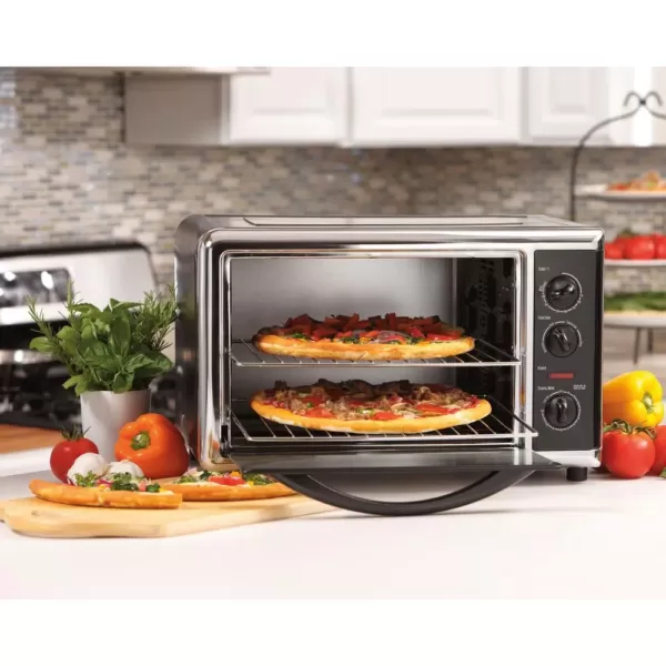 Hamilton Beach 1500-Watt 12-Slice Black Countertop Toaster Oven with Convection and Rotisserie