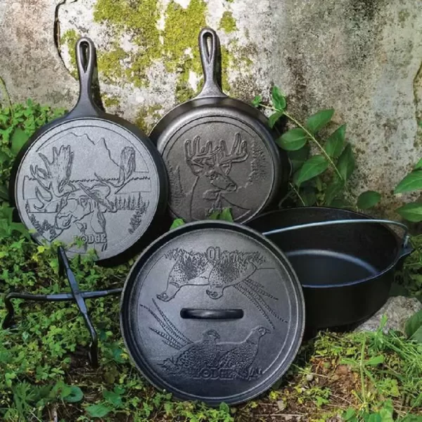 Lodge Wildlife Series 5-Piece Cast Iron Cookware Set in Black