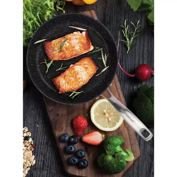 MasterPan Granite Ultra 9.5 in. Cast Aluminum Nonstick Frying Pan in Black