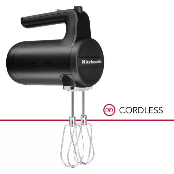 KitchenAid Cordless 7-Speed Black Matte Hand Mixer