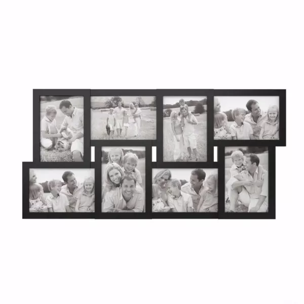 Lavish Home 8-Opening 4 in. x 6 in. Black Picture Frame Collage