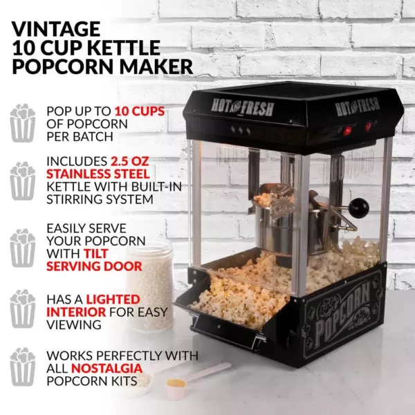 Nostalgia 390-Watts 2.5 oz. Black Kettle Popcorn Maker