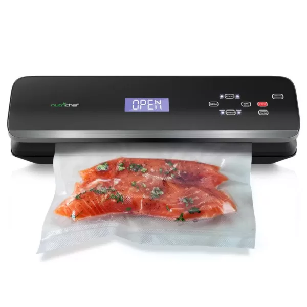 NutriChef White with Soft Touch Digital Button Controls Food Vacuum Sealer Electric Air Sealing Preserver System