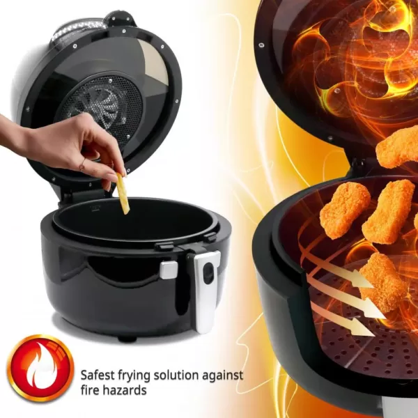 NutriChef Black Countertop Oven Air Fry Cooker Healthy Kitchen Air Fryer Convection Cooking