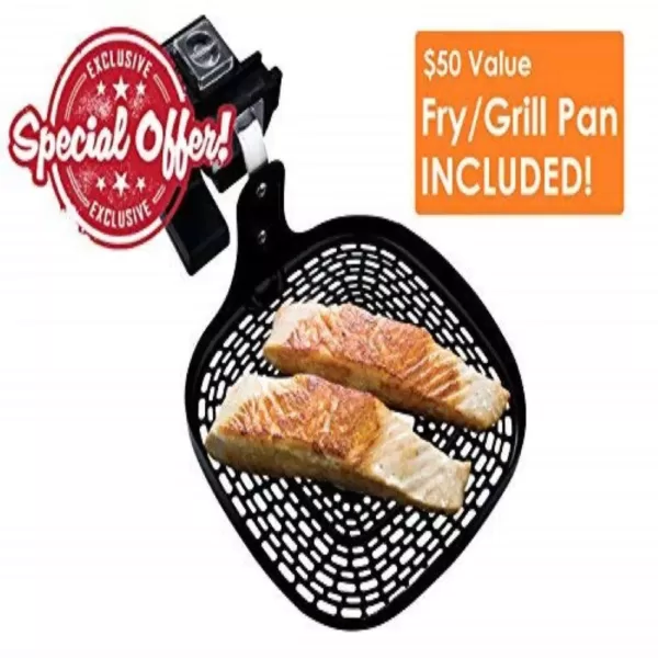 Ovente 3.2 Qt. Black Air Fryer Grill Pan and Non-Stick Frying Basket Auto Shut-Off 6 Cooking Presets Touch Sensor